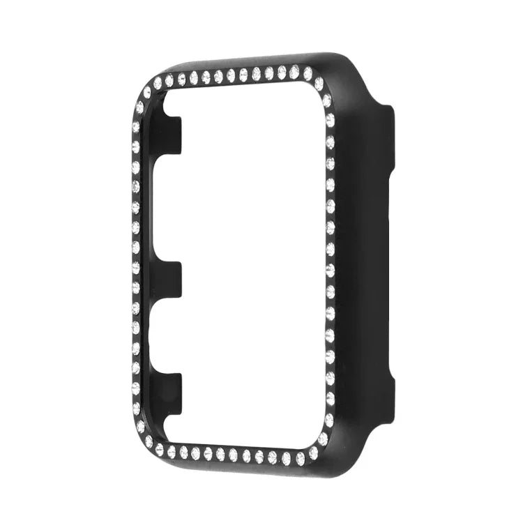 Aluminum Alloy Diamond Watch Protective Case, For Apple Watch Series 9 / 8 / 7 45mm, For Apple Watch Series SE 2025&SE 2&6&SE&5&4 44mm, For Apple Watch Series 3&2&1 42mm, For Apple Watch Series 9 / 8 / 7 41mm