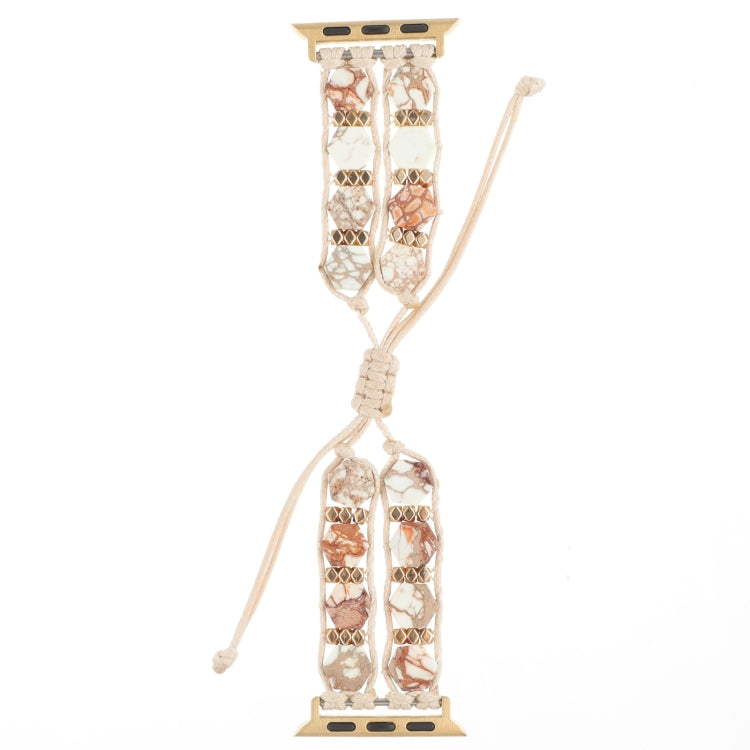 Hexagonal Stones Drawstring Chain Watch Band, For Apple Watch SE 40mm, For Apple Watch SE 44mm, For Apple Watch Series 6 40mm, For Apple Watch Series 6 44mm, For Apple Watch Series 5 44mm, For Apple Watch Series 5 40mm, For Apple Watch Series 4 44mm