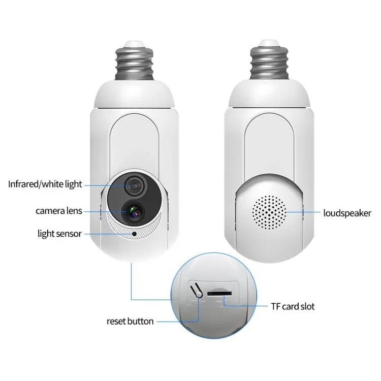 1080P Bulb Type WiFi Surveillance Camera Support Night Vision & Two - way Intercom & Motion Detection - Trustpick