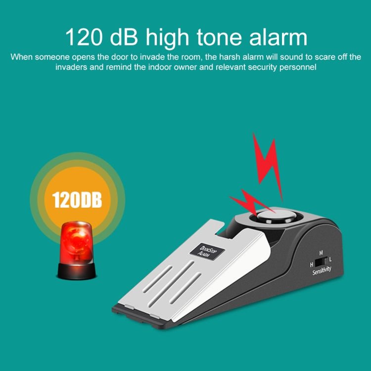 120dB Wedge Shape Door Stop Alarm Home Security Thief Prevention Device - Trustpick