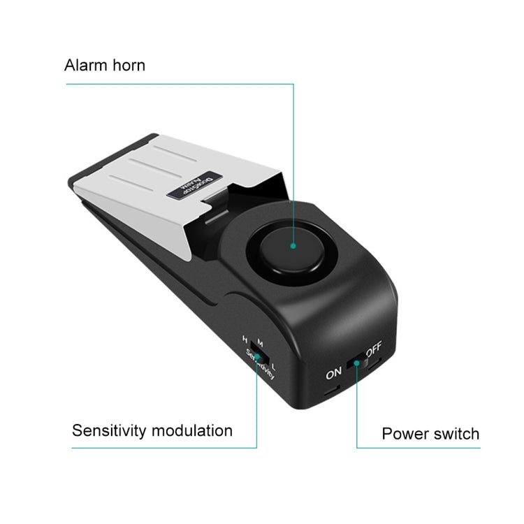 120dB Wedge Shape Door Stop Alarm Home Security Thief Prevention Device - Trustpick