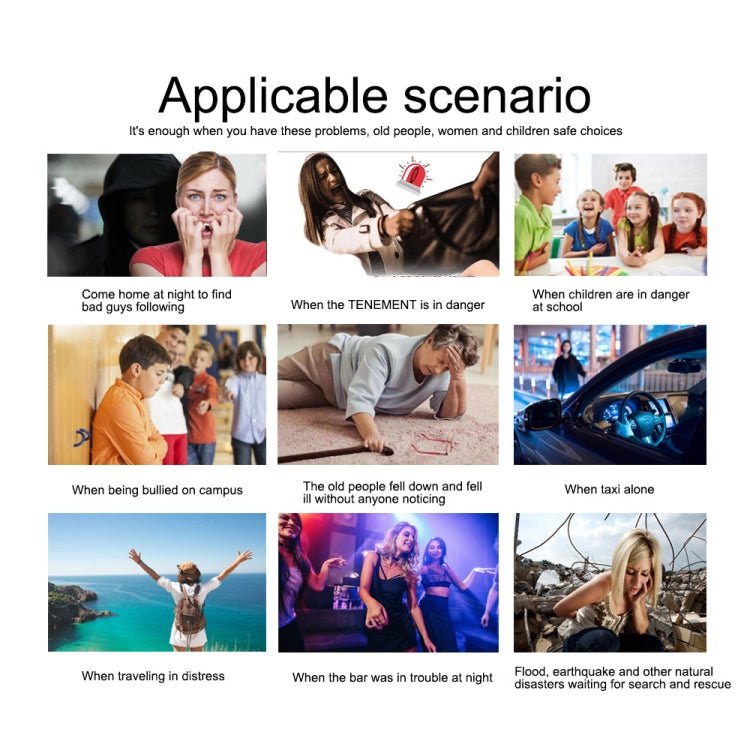 130dB LED Personal Alarm Pull Ring Outdoor Self - defense Products - Trustpick