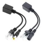 2 in 1 RJ45 POE Injector and Splitter Cable Set with 2.1x 5.5mm Female & Male DC Jack - Trustpick