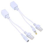 2 in 1 RJ45 POE Injector and Splitter Cable Set with 2.1x 5.5mm Female & Male DC Jack - Trustpick