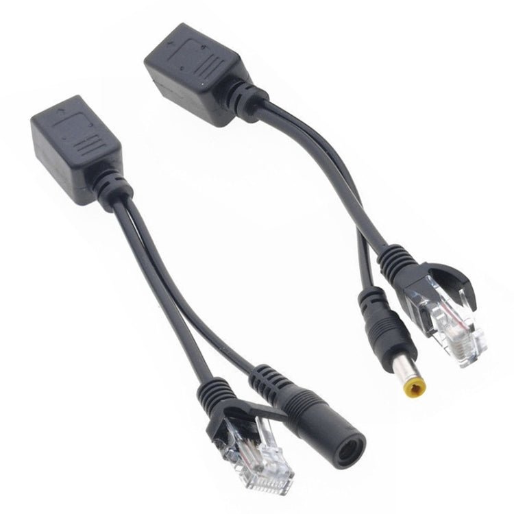 2 in 1 RJ45 POE Injector and Splitter Cable Set with 2.1x 5.5mm Female & Male DC Jack - Trustpick