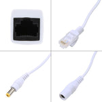 2 in 1 RJ45 POE Injector and Splitter Cable Set with 2.1x 5.5mm Female & Male DC Jack - Trustpick