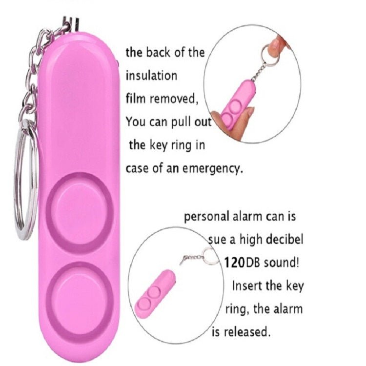 2 PCS 120dB Self Defense Anti - rape Device Dual Speakers Loud Alarm Safety Personal Security Keychain, Random Color Delivery - Trustpick