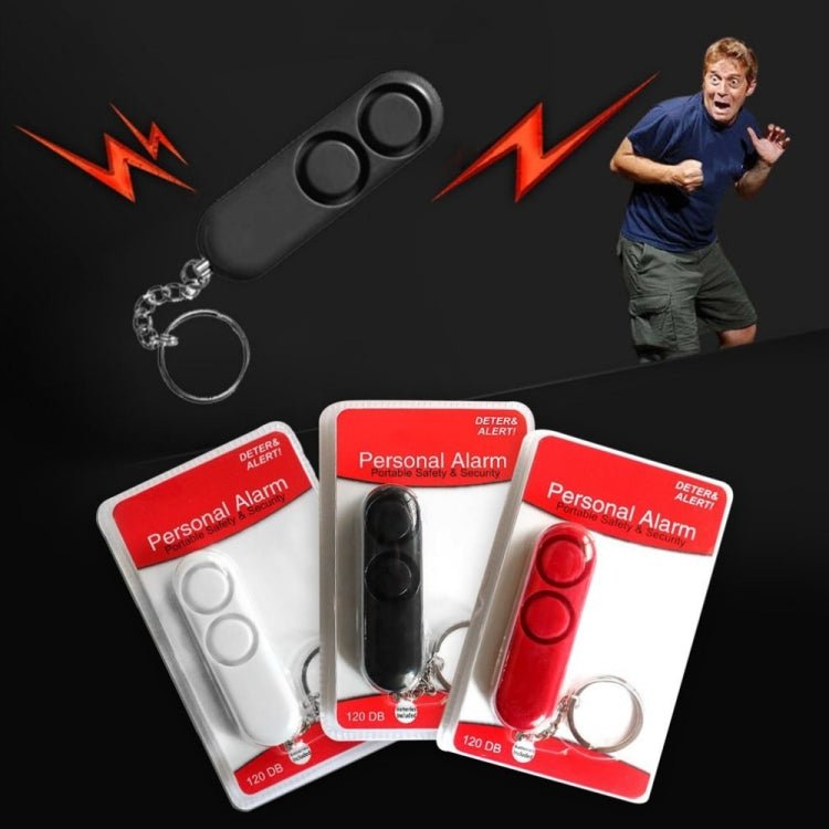 2 PCS 120dB Self Defense Anti - rape Device Dual Speakers Loud Alarm Safety Personal Security Keychain, Random Color Delivery - Trustpick