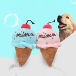 2 PCS Dog Plush Squeak Toy Pet Cat Chew Ice Cream Play Toys - Trustpick