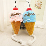 2 PCS Dog Plush Squeak Toy Pet Cat Chew Ice Cream Play Toys - Trustpick