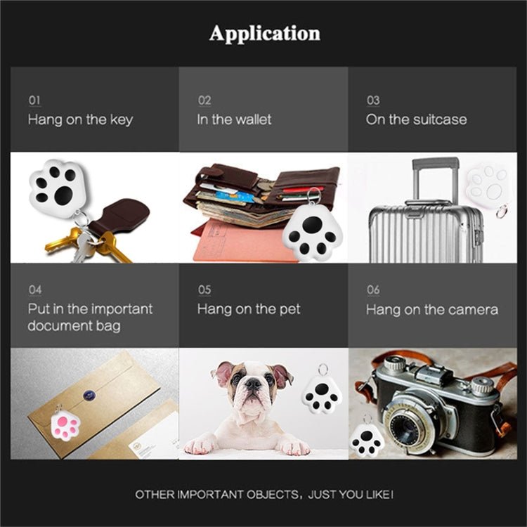 2 PCS HYC - 09 Dog Paw Bluetooth Anti - Lost Device Pet Tracking Locator Keychain Smart Search Two - Way Alarm - Trustpick