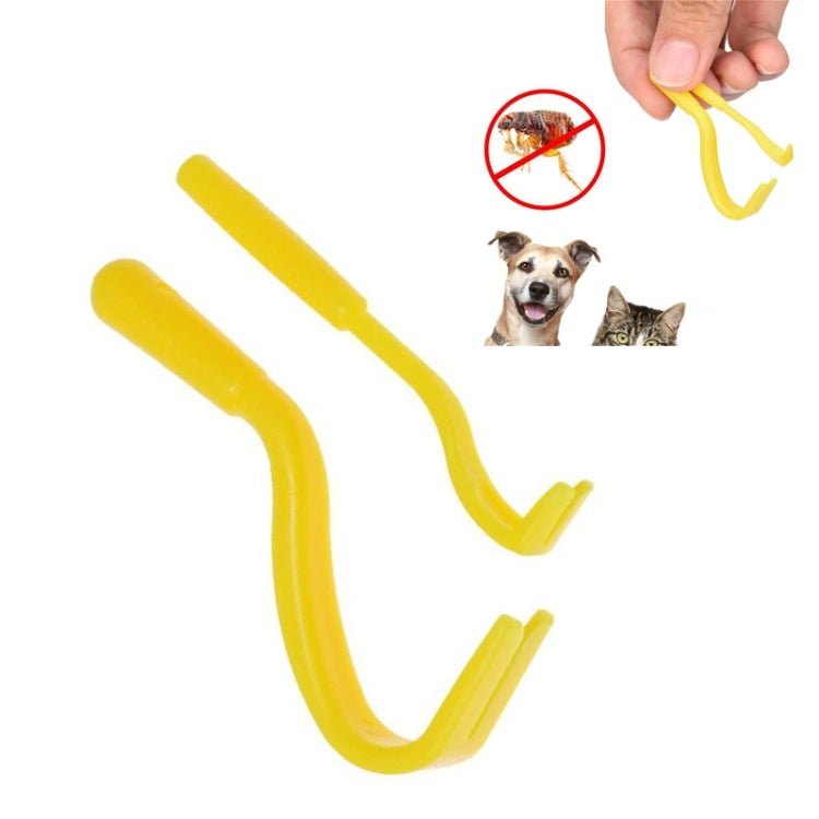 2 PCS Pet Catcher Flea Clipper Animal Deworming Pull Hard Tick Extractor Cats and Dogs Lice Scavenging Flea Hook - Trustpick