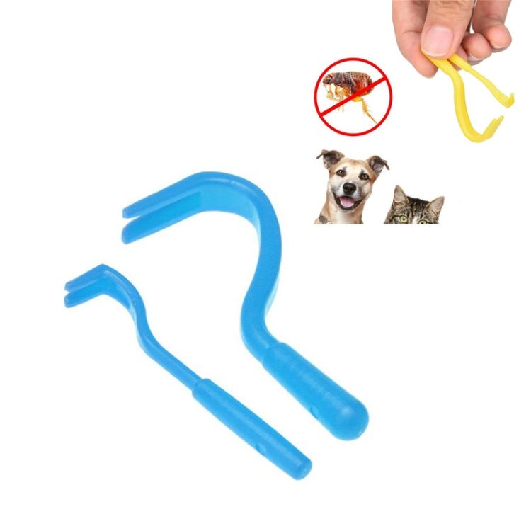 2 PCS Pet Catcher Flea Clipper Animal Deworming Pull Hard Tick Extractor Cats and Dogs Lice Scavenging Flea Hook - Trustpick