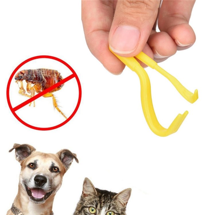 2 PCS Pet Catcher Flea Clipper Animal Deworming Pull Hard Tick Extractor Cats and Dogs Lice Scavenging Flea Hook - Trustpick