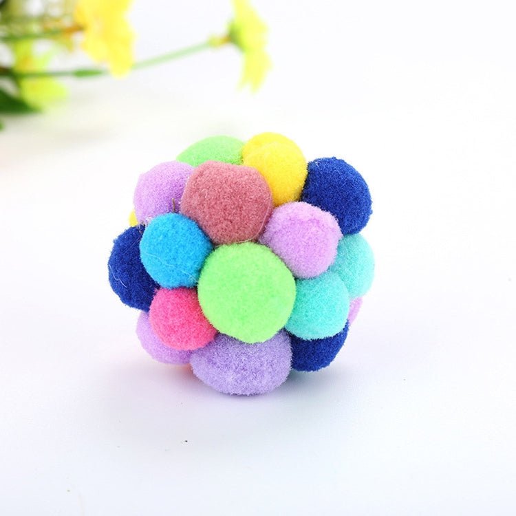 3 PCS Colorful Handmade Bells Cat Bouncy Ball Pet Toy - Trustpick