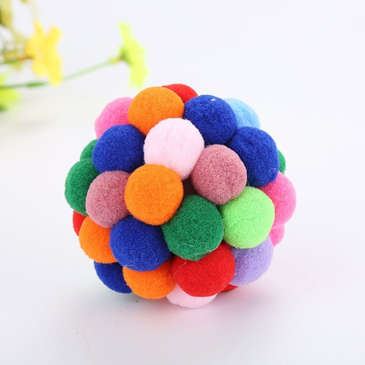 3 PCS Colorful Handmade Bells Cat Bouncy Ball Pet Toy - Trustpick