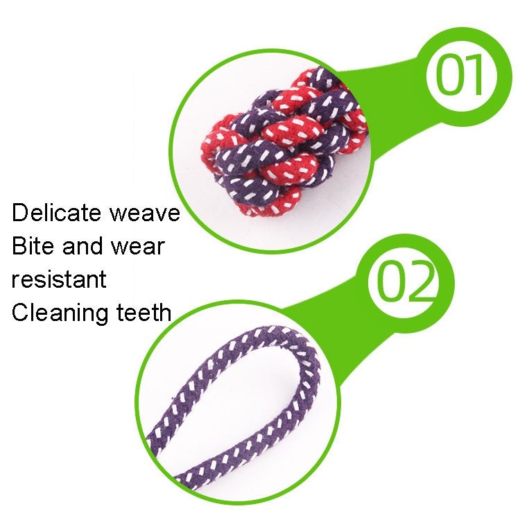 3 PCS Pet Hand - pulled Chewing Toy Dog Molar Cotton Rope, Color Random Delivery - Trustpick