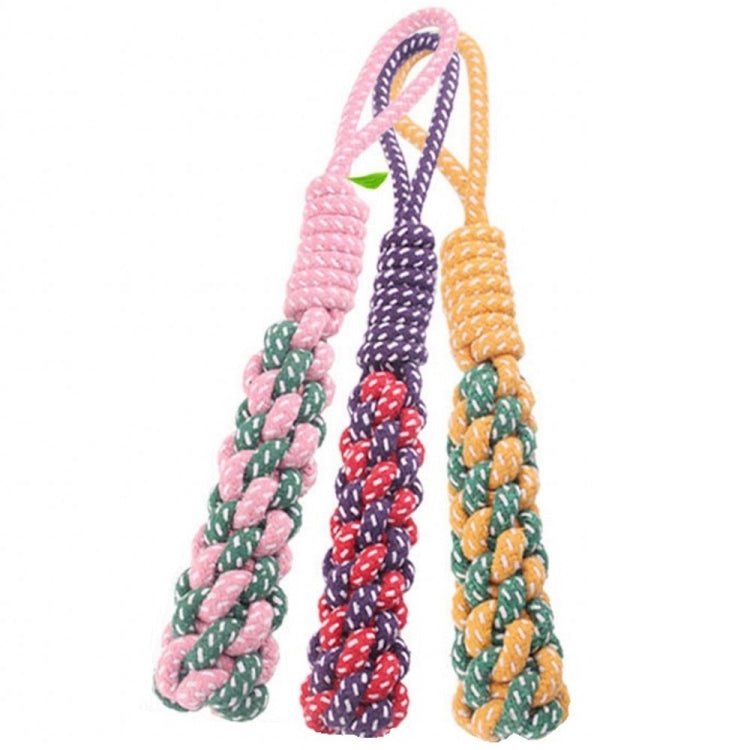 3 PCS Pet Hand - pulled Chewing Toy Dog Molar Cotton Rope, Color Random Delivery - Trustpick