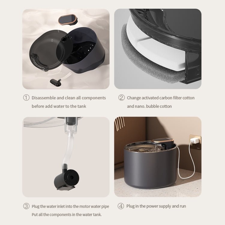 3L Electric Pet Water Dispenser Automatic Cat Water Fountain With Light - Trustpick