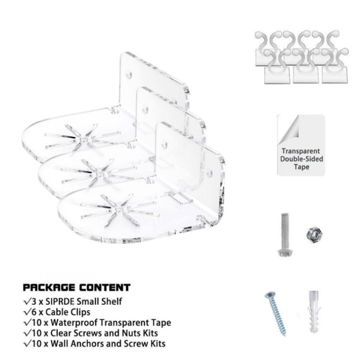 3pcs / Set Acrylic Wall Mount Bracket For Baby Monitor / Safety Camera / Speaker - Trustpick