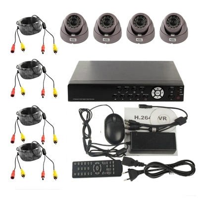 4 - CH Embedded Digital Video Recorder Kit (1 / 3 Sony CCD, 650TVL, 24 x IR LED, 6mm Lens, IR Distance: 25m, H.264 (8204EV+622A) - Trustpick