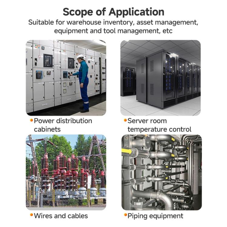 4 - Channel UHF RFID Reader Writer with Antenna, MODBUS Passive Temperature Sensor Reader for Electric Power Monitoring - Trustpick