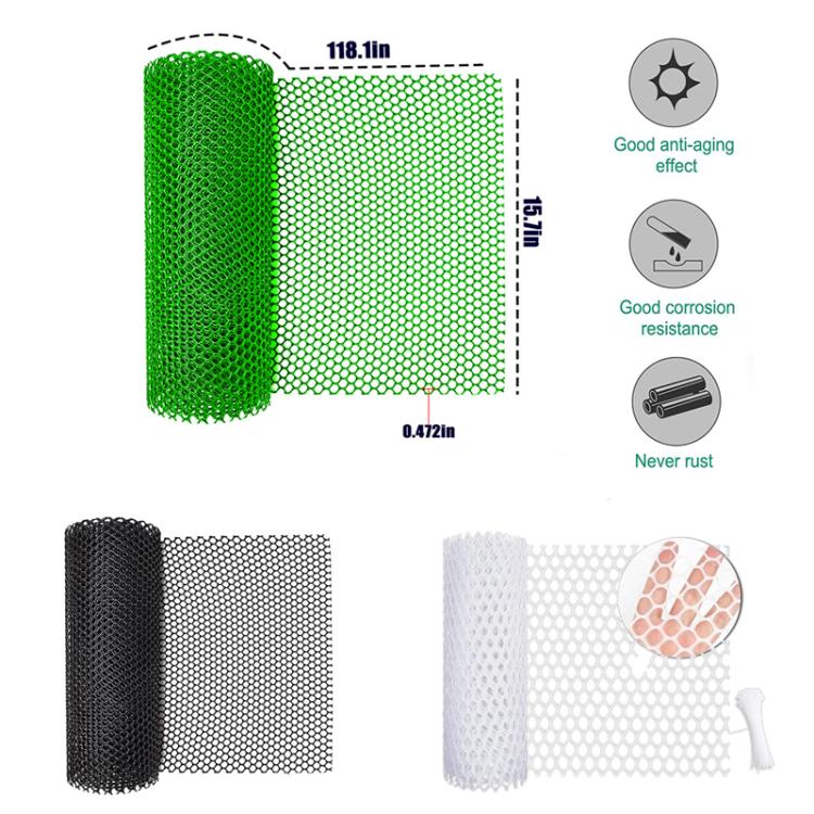 40x300cm Hexagonal Plastic Fence Gardening Flower Poultry Enclosure - Trustpick