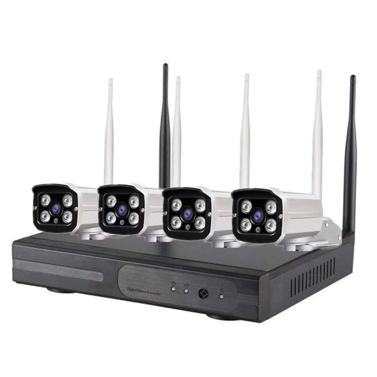 4CH HD 720P 1.0 Mega Pixel 2.4GHz WiFi IP Bullet Camera + NVR Kit - Trustpick