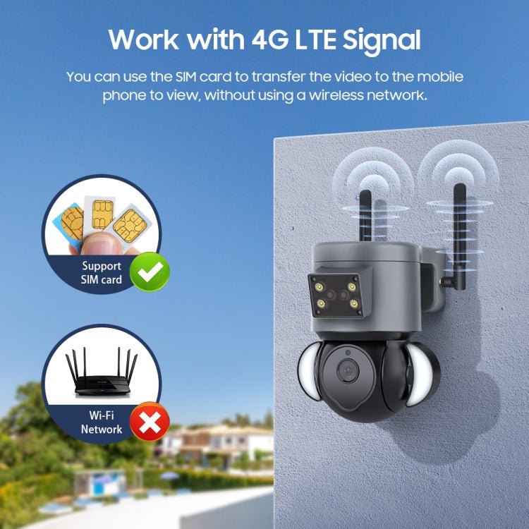 4MP 4G Smart Security Floodlight Camera Support Two - way Audio / Night Vision - Trustpick