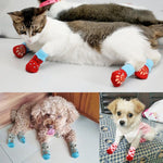 4pcs /Set Pet Dog Puppy Cat Shoes Slippers Non - Slip Socks Pet Cute Indoor for Small Dogs Cats Snow Boots Socks - Trustpick