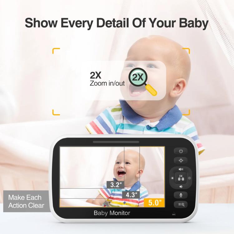5 inch LCD Screen Auto Night Vision Baby Monitor - Trustpick