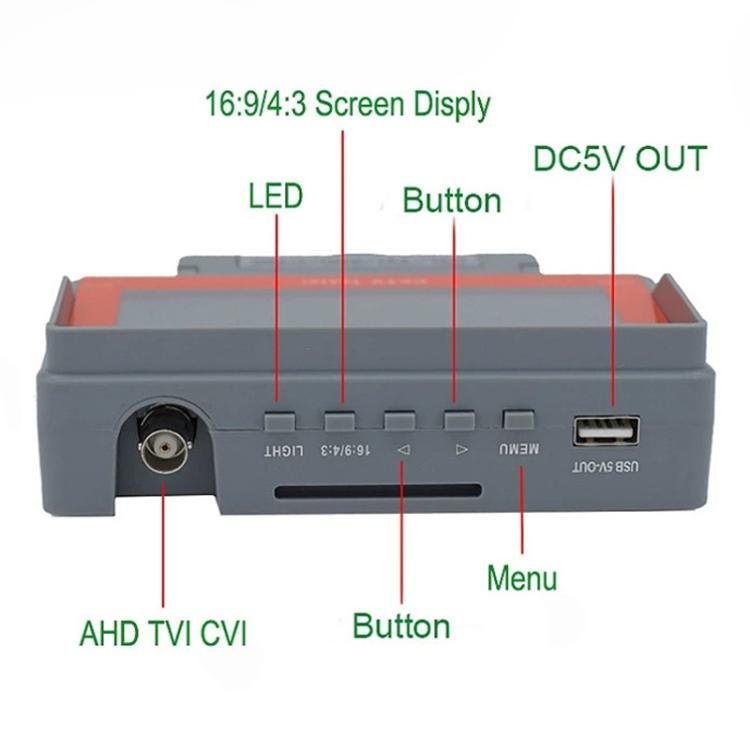 5300ACT 5 Inch HD Surveillance Tester Analog/Coaxial AHD/TVI/CVI Supports 8MP Engineering Tool - Trustpick