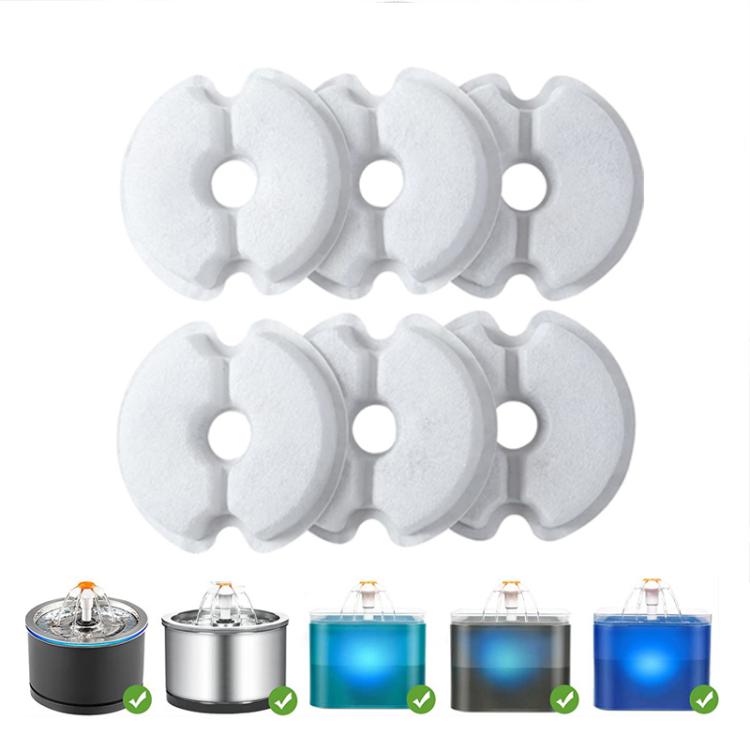 6pcs /Pack Cat Dog Pet Water Fountain Filter Multiple Filtration Pet Water Fountain Replacement Filters - Trustpick
