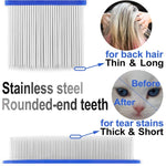 6pcs /Set Pet Flea Comb Stainless Steel Pin Dense Tooth Cat Dog Comb - Trustpick