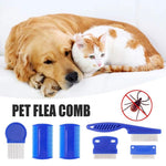 6pcs /Set Pet Flea Comb Stainless Steel Pin Dense Tooth Cat Dog Comb - Trustpick