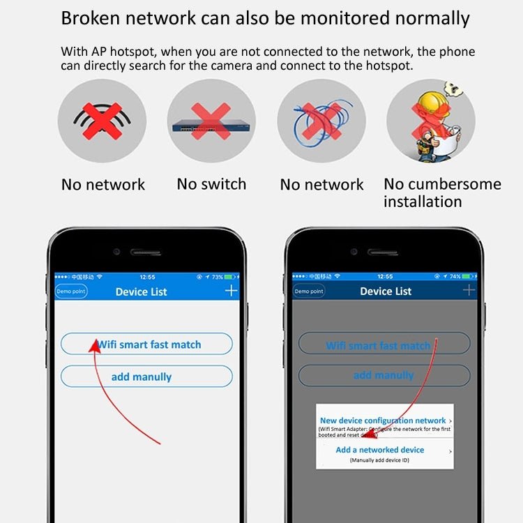 720P HD 1.0 MP Wireless IP Camera, Support Infrared Night Vision / Motion Detection / APP Control, EU Plug - Trustpick