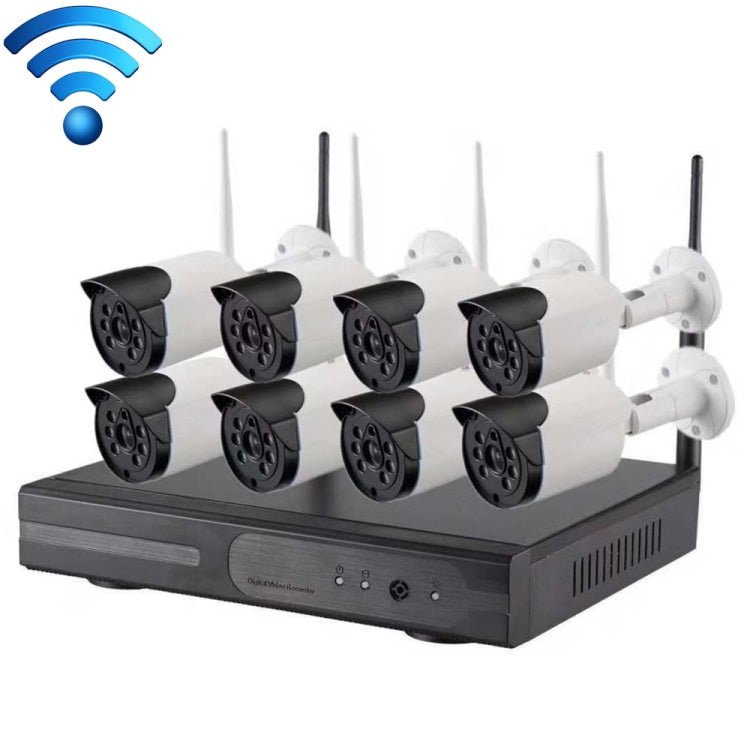 8CH HD 720P 1.0 Mega Pixel 2.4GHz WiFi IP Bullet Camera + NVR Kit - Trustpick