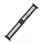 For Apple Watch Series 10 42mm / 9&8&7 41mm / SE 3&SE 2&6&SE&5&4 40mm / 3&2&1 38mm Fold Buckle 3 Beads Stainless Steel Watch Band