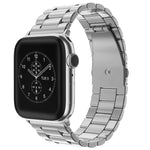 For Apple Watch Series 10 42mm / 9&8&7 41mm / SE 3&SE 2&6&SE&5&4 40mm / 3&2&1 38mm Fold Buckle 3 Beads Stainless Steel Watch Band