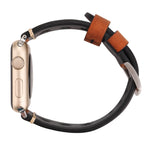 For Apple Watch Series 7 45mm / 6 & SE & 5 & 4 44mm / 42mm 3 & 2 & 1 Retro Hole Genuine Leather Wrist Watch Band, For 42mm