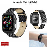 Genuine Leather Carbon Fiber Strap + Frame for Apple Watch Series 4 40mm, Apple Watch Series 4 40mm