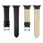 Genuine Leather Carbon Fiber Strap + Frame for Apple Watch Series 3 & 2 & 1 38mm, Apple Watch Series 3 & 2 & 1 38mm