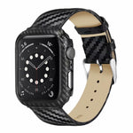Genuine Leather Carbon Fiber Strap + Frame for Apple Watch Series 3 & 2 & 1 42mm, Apple Watch Series 3 & 2 & 1 42mm
