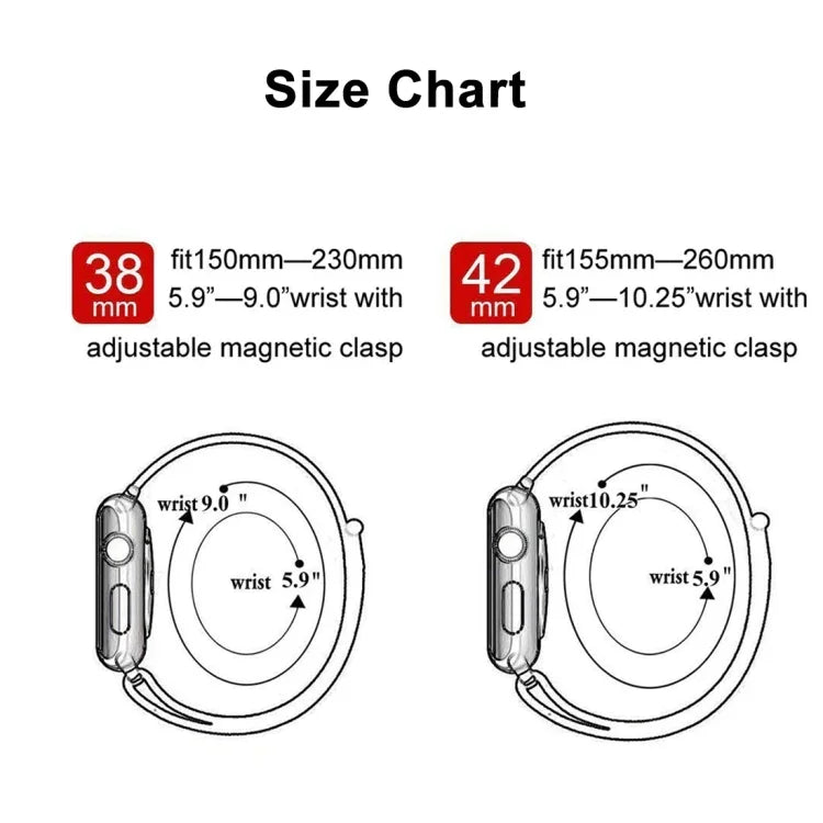 For Apple Watch Series 7 41mm / 6 & SE & 5 & 4 40mm / 3 & 2 & 1 38mm Color-changing Magnetic Nylon Watch Band, 40mm