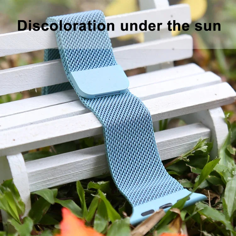 For Apple Watch Ultra 49mm&Watch Ultra 2 49mm / Series 10 46mm / 9&8&7 45mm / SE 3&SE 2&6&SE&5&4 44mm / 3&2&1 42mm Color-changing Magnetic Nylon Watch Band, 44mm