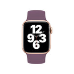 For Apple Watch Series 10 42mm / 9&8&7 41mm / SE 3&SE 2&6&SE&5&4 40mm / 3&2&1 38mm Solid Color Elastic Silicone Watch Band, Size:M 143mm