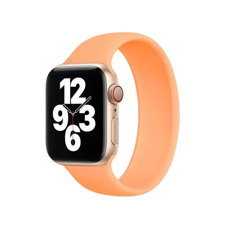 لساعة Apple Watch Ultra 49مم وWatch Ultra 2 49مم / السلسلة 10 46مم / 9&8&7 45مم / SE 3&SE 2&6&SE&5&4 44مم / 3&2&1 42مم سوار ساعة سيليكون مرن بلون صلب، الحجم:M 143مم