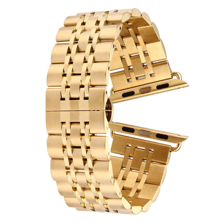 22mm Men Hidden Butterfly Buckle 7 Beads Stainless Steel Watch Band For Apple Watch 38mm, 22mm Men