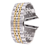 22mm Men Hidden Butterfly Buckle 7 Beads Stainless Steel Watch Band For Apple Watch 38mm, 22mm Men