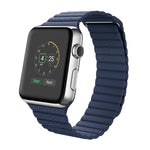 سوار ساعة من جلد PU مع مشبك إغلاق مغناطيسي حلقي لساعة Apple Watch مقاس 38مم
